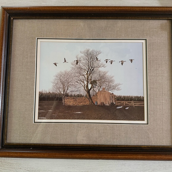 Vintage Bob Timberlake’s “The Ritual” Geese Flying Framed Matted Print